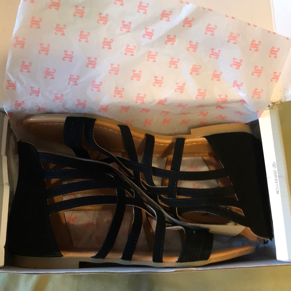 Strappy black sandals